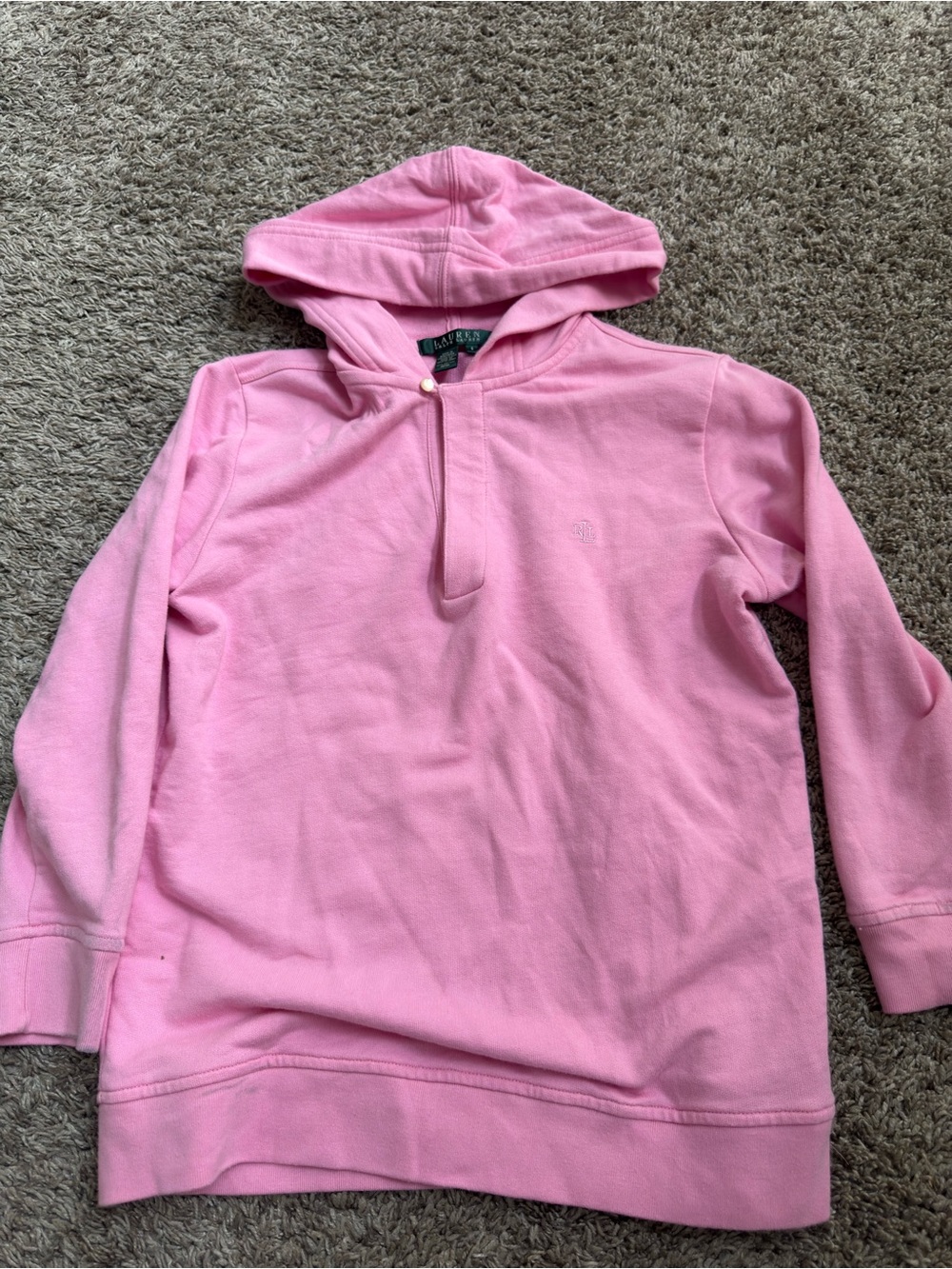 Women’s Lauren Ralph Lauren Pink Hooded Pullover Sweatshirt